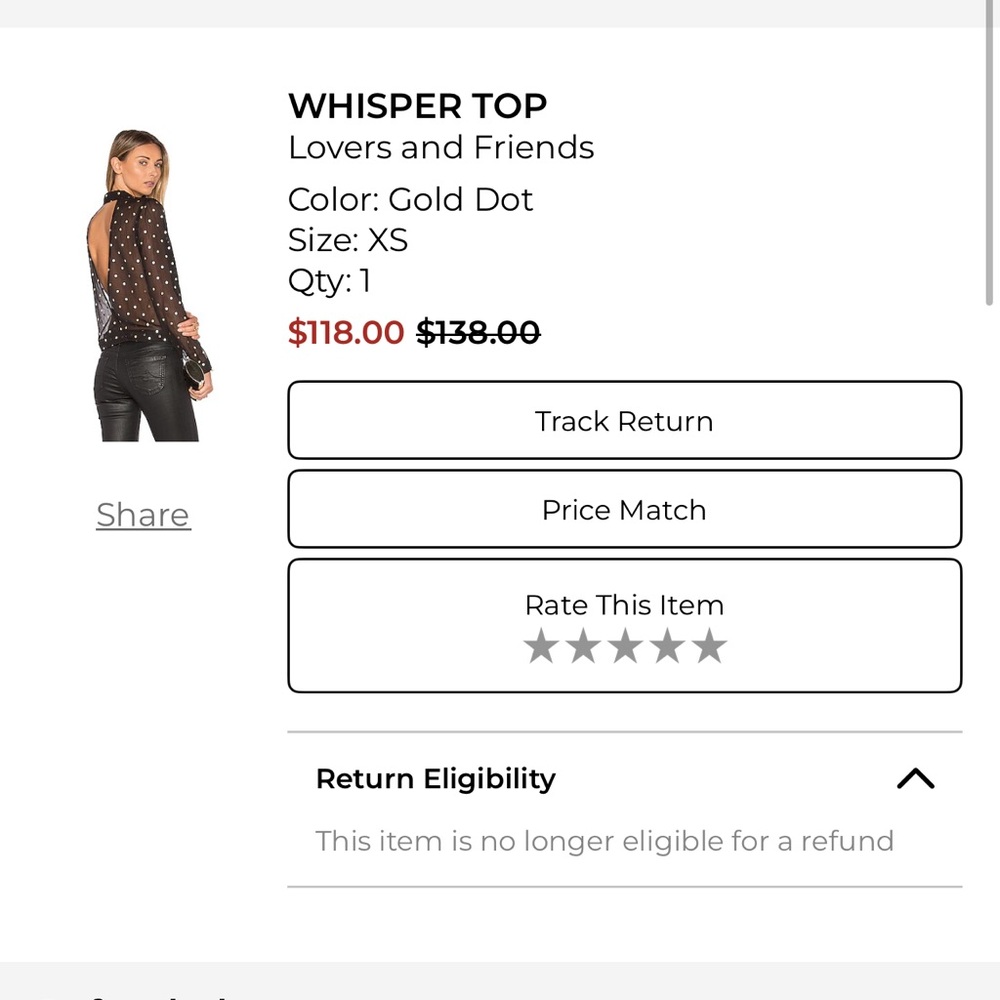 Lovers and Friends Whisper Top in Gold Dot
